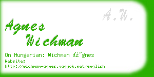 agnes wichman business card